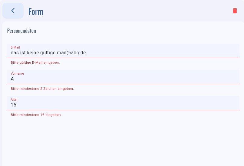 Flex-Aport Hub - Form Builder: Data validation based on JSON & JSON-Schema
