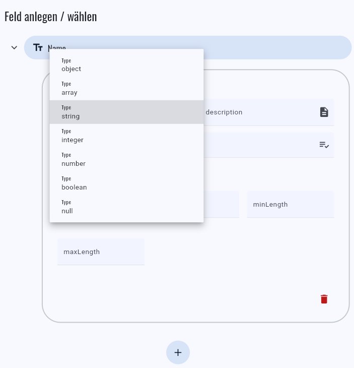 Flex-Aport Hub - Form Builder: Data types based on JSON & JSON-Schema